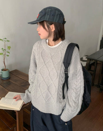 Hekoi Cable Wool Round Knit